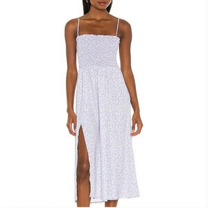 Resa Ashley Spaghetti Strap Dress Animal Print Smocked Skirt Size Medium Women's